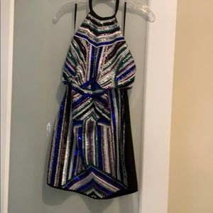 Sequin multicolor open back dress